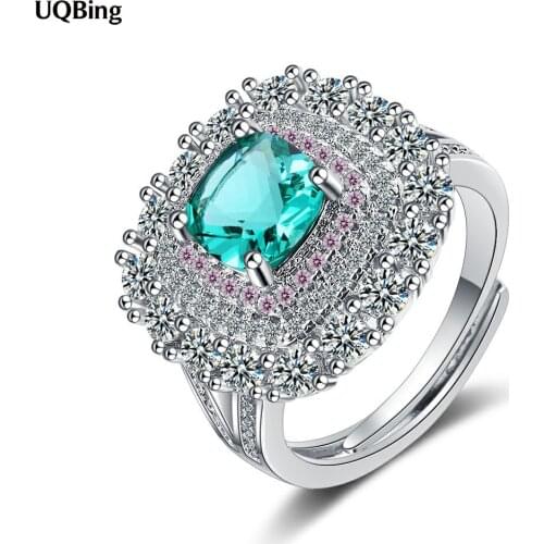 Fashion New 925 Sterling Silver Wide Full Crystal Zircon Rings For Women Wedding Jewelry