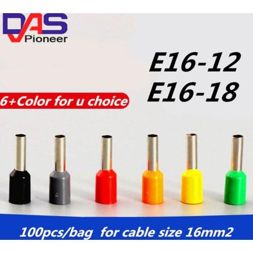 E16-12 100pcs/bag copper ferrule crimp terminal Cord End Insulated Terminals