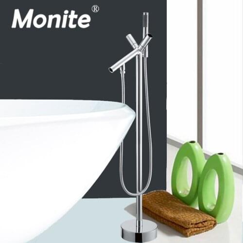 Approval Floor Stand Mounted Brass Bathroom Water torneira Shower Bath Mixer Faucet Set Bathroom Bathtub Press Shower Faucet