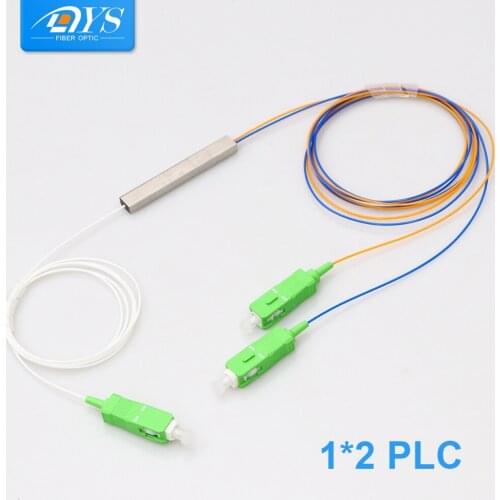 5pcs 1X2 FTTH PLC Splitter / Fiber Optic PLC spliters APC Steel Tube Optical Fiber plc