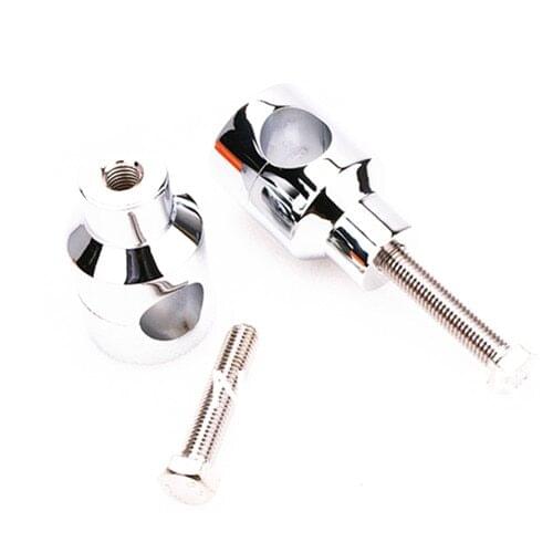Pair Shorty Chrome Billet 1" 25mm Handlebar Riser Motorcycle Cruiser Chopper Cafe Racer Old School Bobber Touring