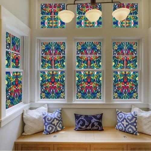 Tuilp Calla Lily Door Film Classic Pure Frosted Kitchen Sliding Door Sticker Window Door Privacy Film Room Bathroom Sticker