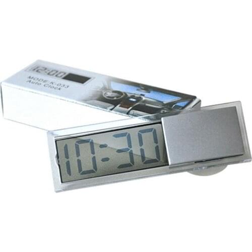 Mini Digital Car Electronic Clock Mini Durable Electronic Watch Transparent LCD Display Digital With Sucker Universal cool