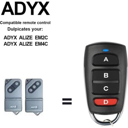 New 433mhz fixed code door remote control 433.92 MHZ keychain for ALIZE EM2C garage command ADYX ALIZE EM4C