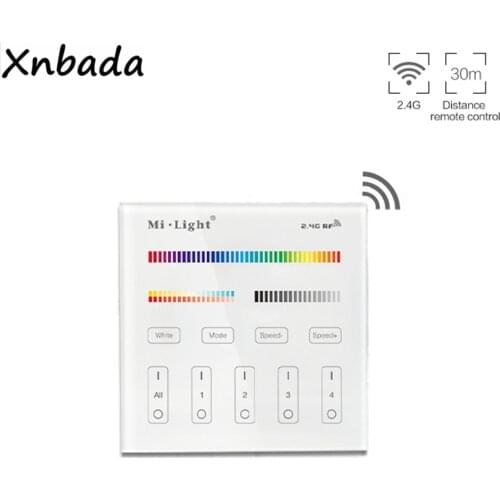 Milight MiBoxer 2.4G B4 4-Zone RGB RGBW RGBW+CCT Smart Led Touch Panel Remote Controller For Milight RGB/RGBW/RGBWW Series