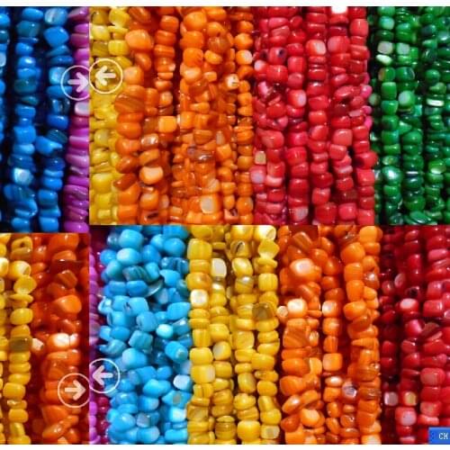 Multicolor Freshwater Shell Beads DIY Necklace Bracelets Jewelry Making 8-10mm Freeform Shape Natural 100PCs/Strand