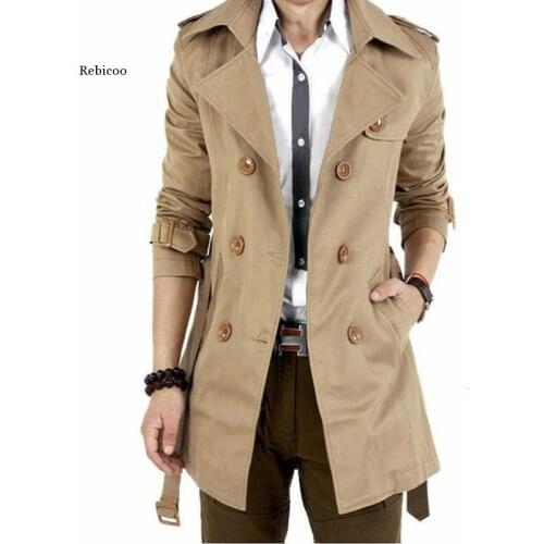 Мужские классические тренчи Rebicoo China At AliExpress