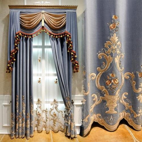 European relief and fresh printed cloth curtain curtain of sitting room bedroom study villa