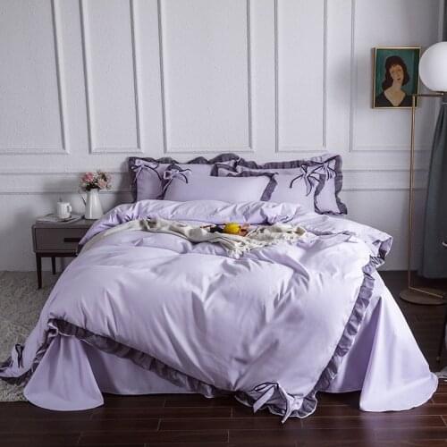 Luxury Brief Duvet Cover Set King Size Cute Princess Bowknot Bedding Set Bed Linen Single Double Queen Quilt Covers Bedclothes