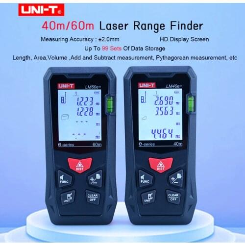 UNI-T Handheld Laser Rangefinder Distance Meter 40M 60M Laser Tape Build Measure Device Electronic Ruler LM40E+/60E