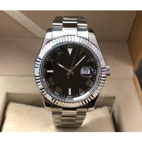 Sapphire crystal 40mm GEERVO black dial Asian Automatic Self-Wind movement mens watch luminous Mechanical watches GR28-20