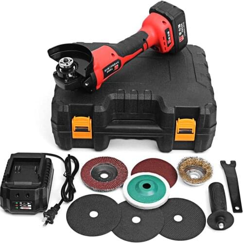 Grinder Rechargable 21V Cordless Brushless with 3.0Ah Lithium Li-ion Battery 100mm Angle Grinding Cutting Machine Kit Box