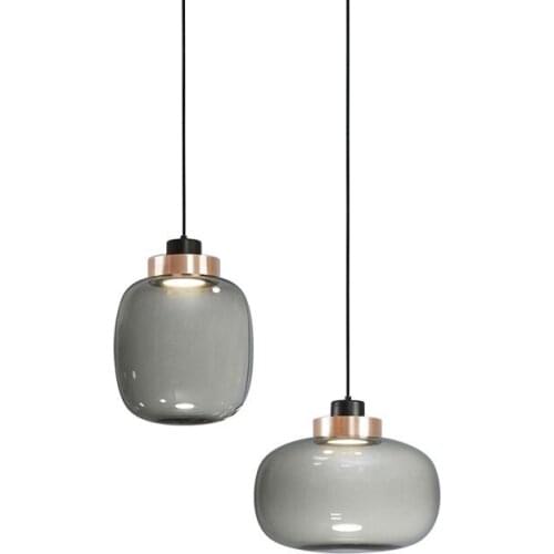 Nordic post-modern minimalist Bar glass chandelier restaurant designer bedside single chandelier