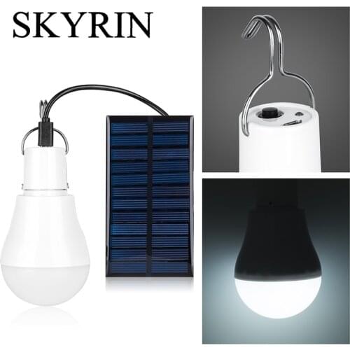 SKYRIN Portable LED Solar Lamp Charged Solar Energy Light Panel Powered Emergency Bulb For Outdoor Garden Camping Tent Fishing