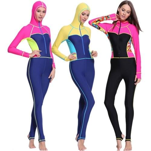 Sunscreen submersible service long-sleeve zipper aureateness full-body one-piece swimsuit clothing incubation female
