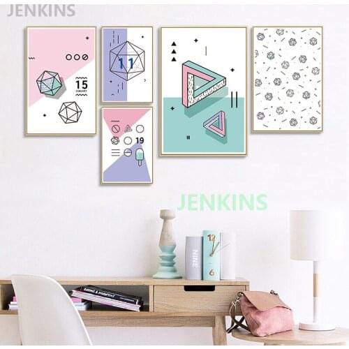 Modern Baby Room Wall Art Picture Abstract Canvas Painting Print Nordic Nursery Picture Kid Child Room Decorative Painting