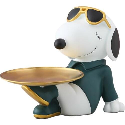 Cute Dog Statue,Sculpture,Ornaments,Home Living Room Table Decoration,Figurines,Porch Cabinet,Storage Tray,Figuras Decorativas
