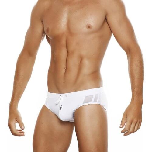 UXH Padded Mesh Color Swim Briefs Push-Up Sexy Swimwear Men Swimming Briefs Surf Beach Shorts Mayo Sungas De Praia Homens