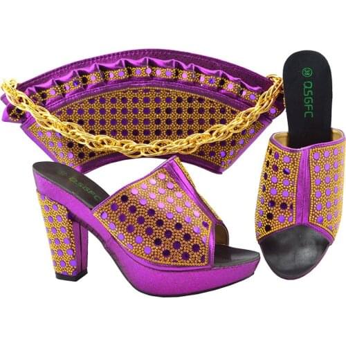 Slipper Matching Shoes and Bag Italian In Women Nigerian Party Shoe and Bag Sets Women Shoes and Bag Set Italy