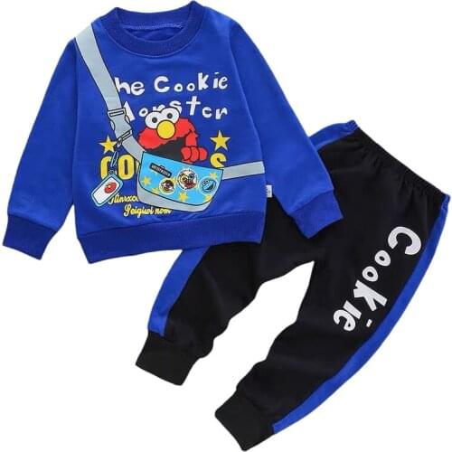 Spring Autumn Cartoon Childrens Boys Girls Set Fashion Long Sleeve T-shirt Jacket + Pants 2Pcs Kids Suit 1-5Y Baby Leisure Sets