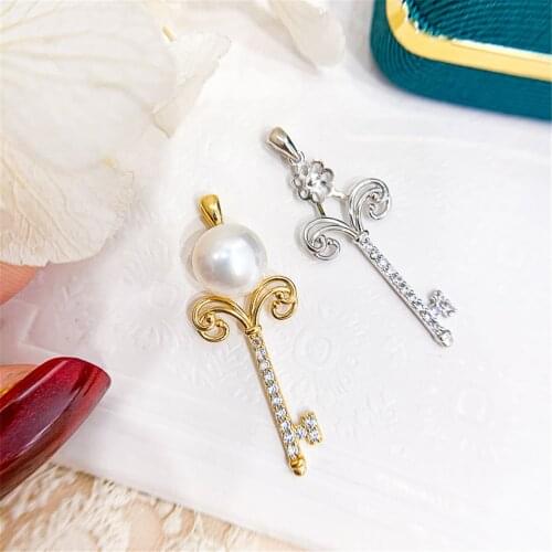 S925 Sterling Silver Screw Eye Pin Bail Top Drilled Beads End Cap For DIY Pearl Charm Pendant Connectors Jewelry Making