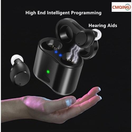 High End Invisible Hearing Aid Smart 114dB Rechargeable 3 Scene Modes Program Memory Noise Cancellation Mini Deaf Hearing Aids