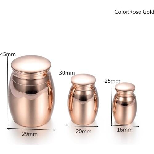 Mirror Finished Engravable Funeral Cremation Urn for Human Ashes Set of 3 Size Stainless Steel Mini Keepsake