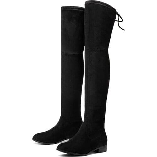 New Women Shoes Boots Over the Knee Long Boots Square Heel Boots for Spring Autumn Winter Boots for Women
