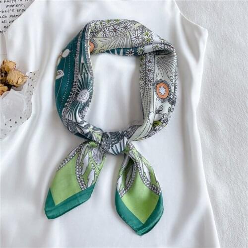 Women 70*70cm Square Silk Scarf/scarves Luxury Wrap 2021 Hair Tie Band Bag Warp Soft Neckerchief Hijab Headscarf Female Foulard