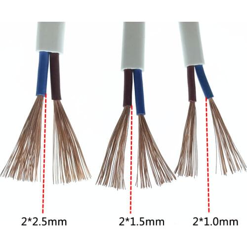 10 Meters Home Improvement Sheathed Electrical Wire 2 Core 1 / 1.5 / 2.5 mm Double Wire Waterproof Multi-strand Soft Power Cord