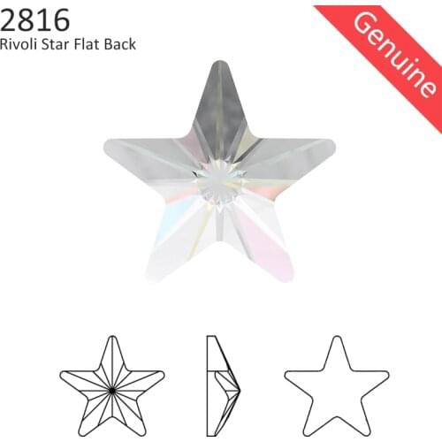 100% Original Crystals from Swarovski 2816 Rivoli Star flat back no hotfix rhinestone for nail art DIY jewelry decorate clothing