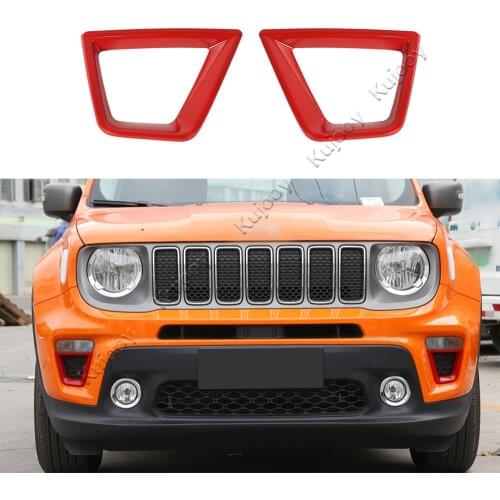 2pcs for Jeep Renegade 2019+ Front Turing Signal Light Cover Front Steering Light Lamp Frame Trim Sticker ABS Car Styling