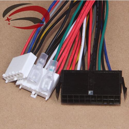 20Pin ATX to 2-Port 6Pin AT PSU Converter Power Cord for 286 386 486 586