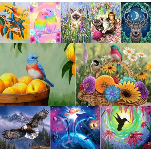 5D DIY Diamond Painting Animal Cat Deer Bird Cross Ctitch Kits Mosaic Embroidery Painting Home Decor Handmade GIft
