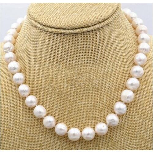 AAA 9-10MM SOUTH SEA WHITE PEARL ROUND NECKLACE 18 INCH
