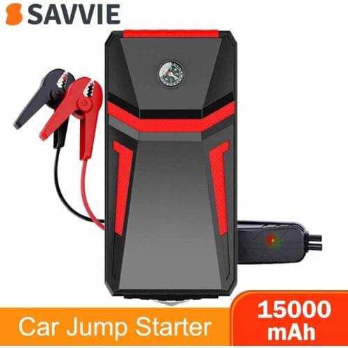 Savvie 10000mah/1000A Car Jump Starter Power Bank Portable Car Battery Booster Charger 12V Starting Device Diesel Car Starter