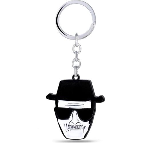 Breaking Bad Keychain Walter White Metal Pendant Keyring Bee Logo Key Chain Car Key Chains Chaveiro Gift For Men Women