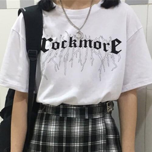 Lightning Printed Hip Hop T-shirt Women Summer Harajuku Oversized Shirt Loose Short Sleeve Punk Tops Fashion Gothic Streetwear