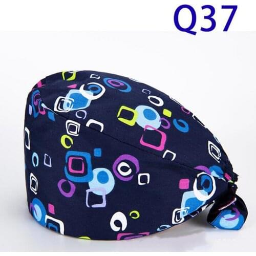 Cotton Print Scrubs Hats Laboratory Operator Cap Pet Grooming Agency Work Scrubs Caps Beautician Scrub Hats Lab Hat Health Caps