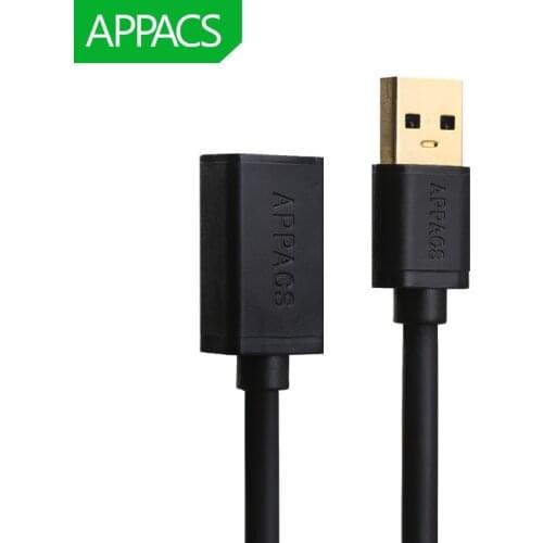 APPACS USB 3.0 Extension Cable Male to Female 0.5M 1M 2M Super Speed USB Data Sync Transfer Extender Core Cables For PC Laptop