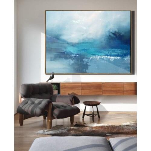 Blue Marine Landscape Painting Large Sky And Sea PaintingOriginal Abstract Painting Landscape Painting Large Wall Sea Painting