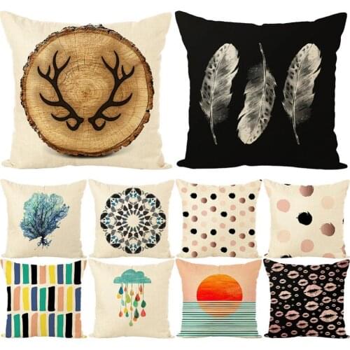 Creative Colored Drawing Pillow Case Cushion Cover Home Cafe Sofa Car Decoration Soft Durable Home Decor Pretty Cushion Cover