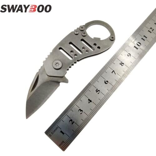 Swayboo Mini multi-function Portable pocket Folding Knife Stone Wash Retro Surface Without Lock Outdoor Promotional Gift Knife
