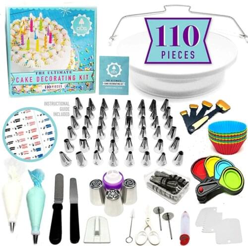 Cake Decorating Tools Kit Turntable Pastry Nozzles For Cream Confectionery Bags Icing Piping Nozzles Tips Baking Tools For Cakes