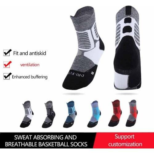 Basketball Socks Mens Tube Socks Towel Bottom Thickening Training Elite Breathable Outdoor Sports Socks Hiking Ciclismo