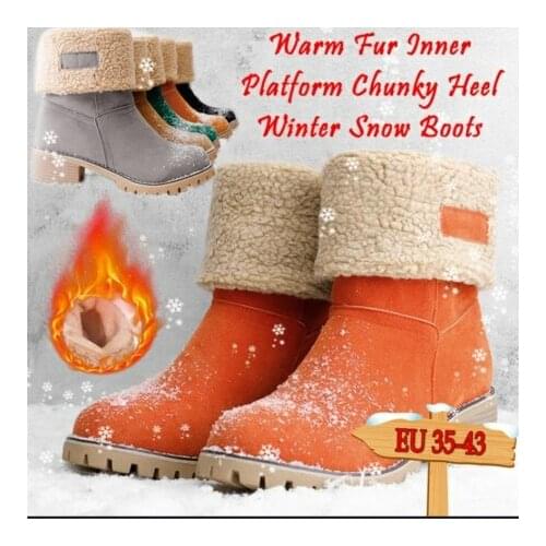 2020 New Womens Shoes Snow boots Ladies Winter Flock Warm Boots Ankle Boots Short Bootie Slip-On Outside Shoes