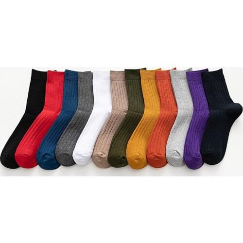 250pairs/lot new fashion mens casual plain color Vertical stripes crew sock