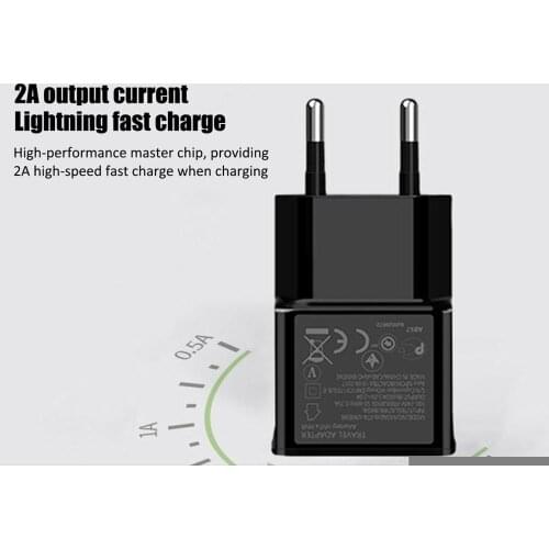 5V 2A EU/US Charger Quick Plug Mobile Phone Fast Charger Adapter Portable Charger For Tablet All Phone