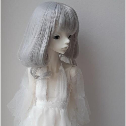 New Arrival 1/3 1/4 1/6 Bjd Wig High Temperature Fashion Sliver Gray Wire Bjd Wig SD For BJD Doll Wig