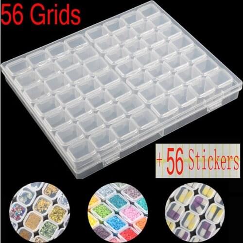 New Plastic 5d Diamond Painting Accessories 56pcs Bottles Container Storage Box Diamant Painting Holder Daimond painting Box